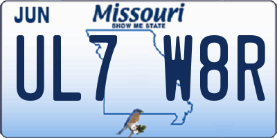 MO license plate UL7W8R