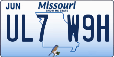 MO license plate UL7W9H