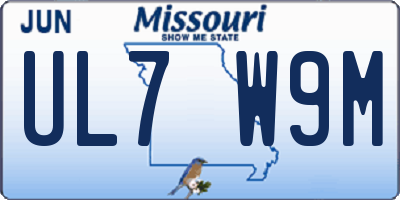 MO license plate UL7W9M