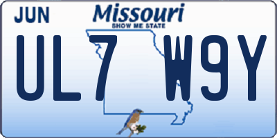 MO license plate UL7W9Y