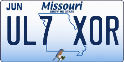 MO license plate UL7X0R