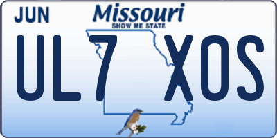 MO license plate UL7X0S