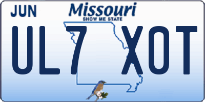 MO license plate UL7X0T