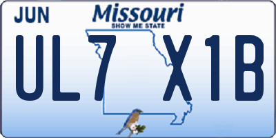 MO license plate UL7X1B