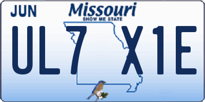 MO license plate UL7X1E