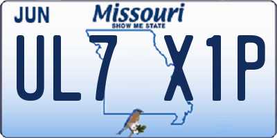 MO license plate UL7X1P