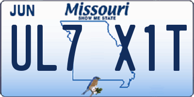 MO license plate UL7X1T