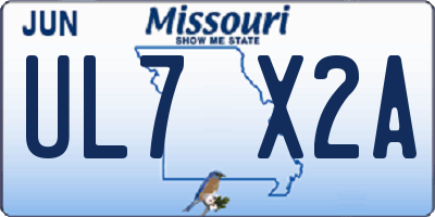 MO license plate UL7X2A