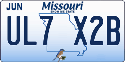 MO license plate UL7X2B