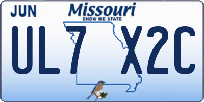 MO license plate UL7X2C