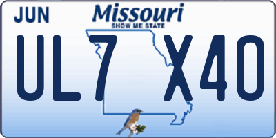 MO license plate UL7X4O
