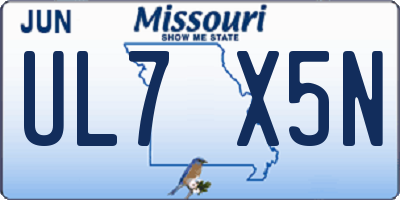 MO license plate UL7X5N