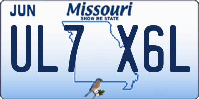 MO license plate UL7X6L
