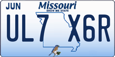 MO license plate UL7X6R