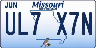 MO license plate UL7X7N