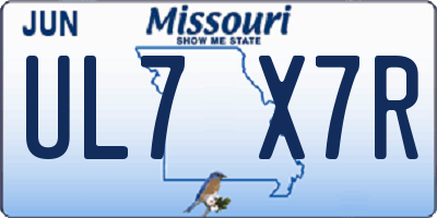 MO license plate UL7X7R