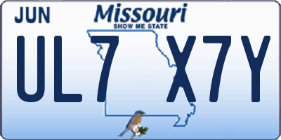 MO license plate UL7X7Y