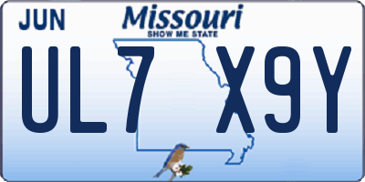 MO license plate UL7X9Y