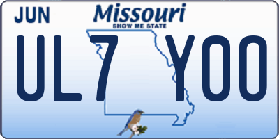 MO license plate UL7Y0O