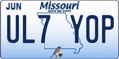 MO license plate UL7Y0P