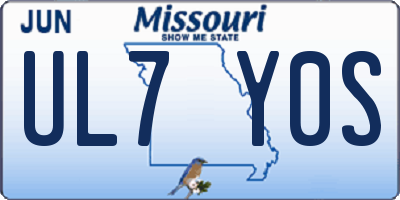 MO license plate UL7Y0S