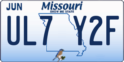 MO license plate UL7Y2F