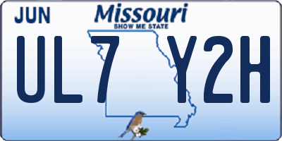 MO license plate UL7Y2H