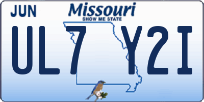 MO license plate UL7Y2I