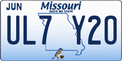 MO license plate UL7Y2O