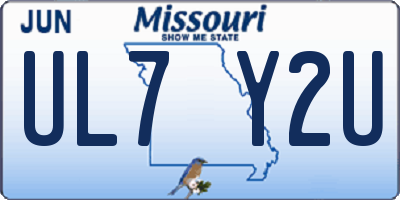 MO license plate UL7Y2U