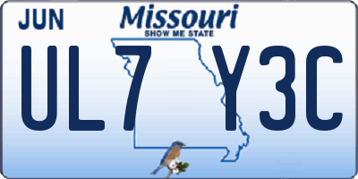 MO license plate UL7Y3C