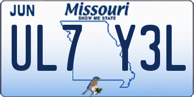 MO license plate UL7Y3L