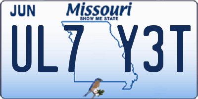 MO license plate UL7Y3T