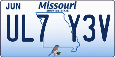 MO license plate UL7Y3V