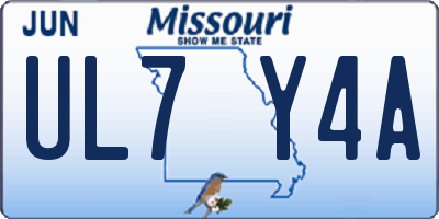 MO license plate UL7Y4A