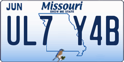 MO license plate UL7Y4B