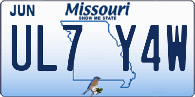 MO license plate UL7Y4W