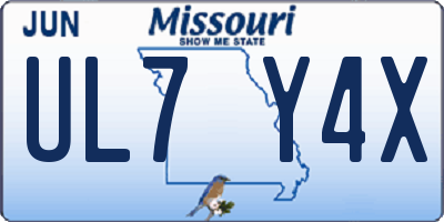 MO license plate UL7Y4X