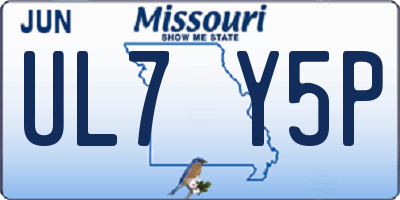 MO license plate UL7Y5P
