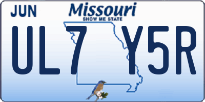 MO license plate UL7Y5R