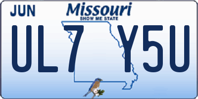 MO license plate UL7Y5U