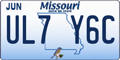 MO license plate UL7Y6C
