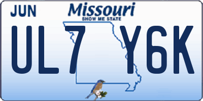 MO license plate UL7Y6K