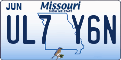 MO license plate UL7Y6N