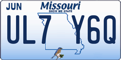 MO license plate UL7Y6Q