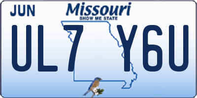 MO license plate UL7Y6U