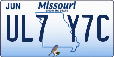 MO license plate UL7Y7C