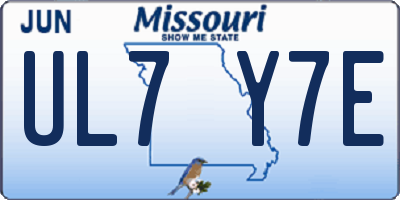 MO license plate UL7Y7E