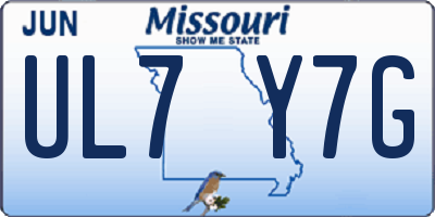 MO license plate UL7Y7G