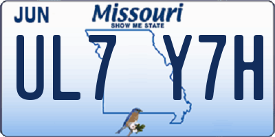MO license plate UL7Y7H